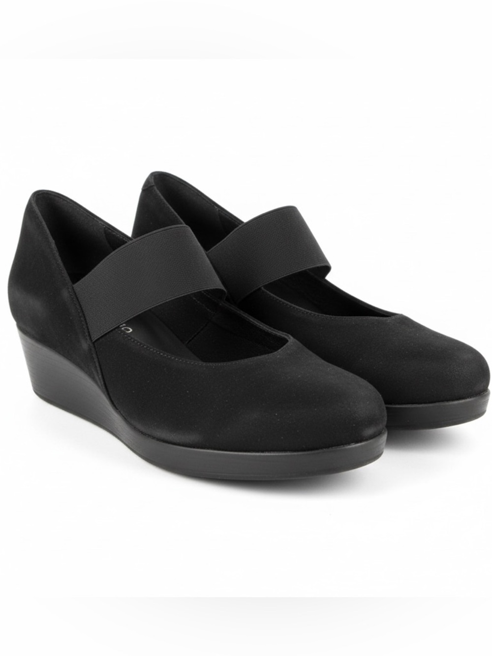 Arche Black Nubuck Leather Mary Jane Platform Midi Wedge Heel Shoes Sz 9 EU40
